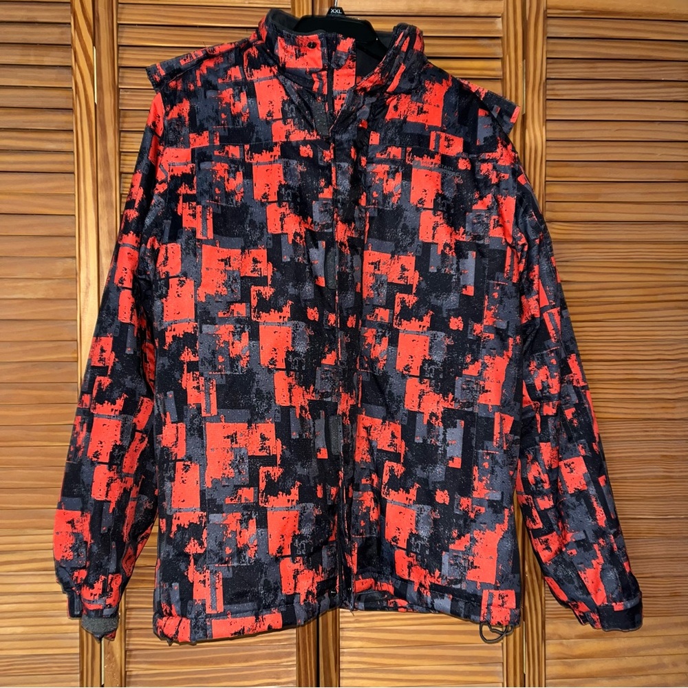 Mountain‎ Warehouse Snow Shadow Printed Ski Jacket Red, Black and Gray Size Med